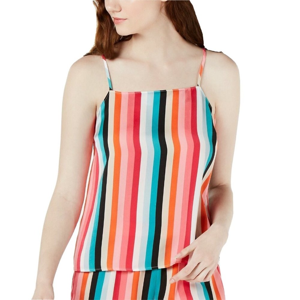 INC Women's Camisole Size S Multicolor Striped Satin Cami Sleeveless Ret $40